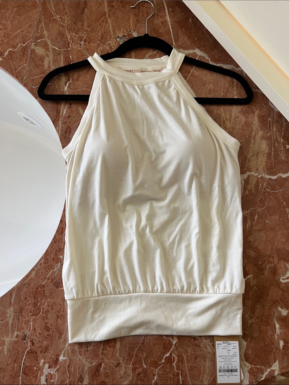 OGL Cream Halter-Style Tank Top